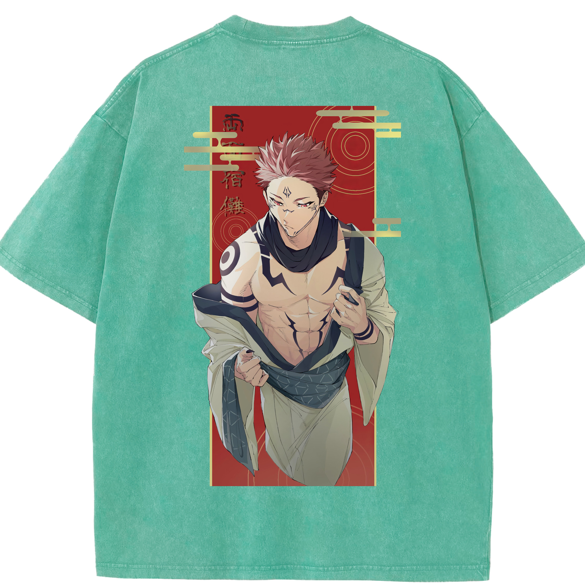 （画像用） 呪術廻戦 Jujutsu Kaisen 綿100% ヴィンテージ風 半袖Tシャツ（背面プリント）